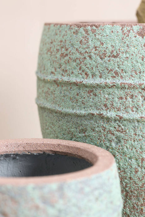 Pottery Pots Ares S, Rustic Green Ø19 cm