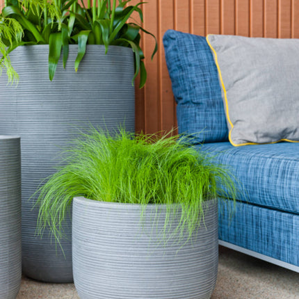 Pottery Pots Cody M, Dark Grey Ø30 cm (horizontaal geribbeld)