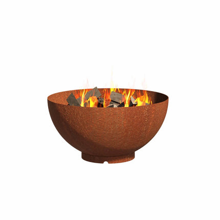 Pot de fleurs rond en acier Corten 120 x 61 cm - Avec socle