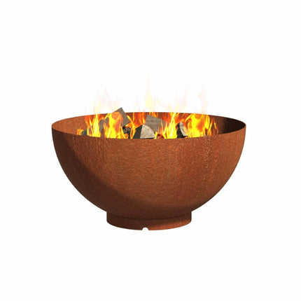 Pot de fleurs rond en acier Corten 100 x 51 cm - Avec socle