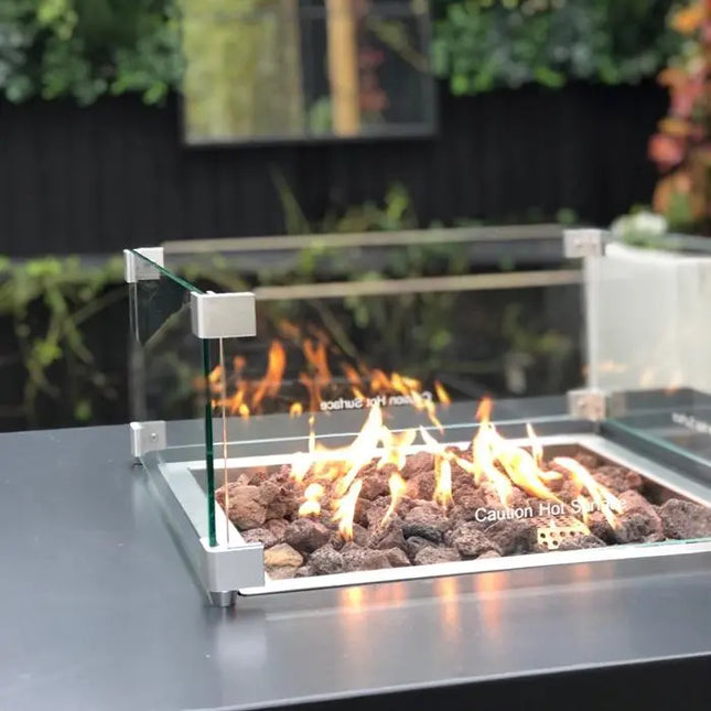 Mesa de fuego para exteriores de 55 x 55 x 120 cm - Chimenea de jardín | Chimenea de exterior