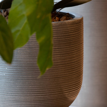 Pottery Pots Cody L, Dark Grey Ø37 cm (horizontaal geribbeld)