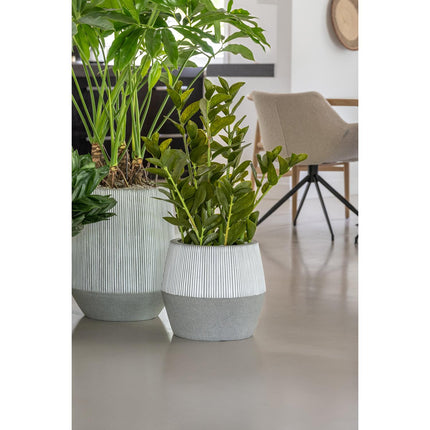 Pottery Pots Harley L, White Stripe Ø38 cm