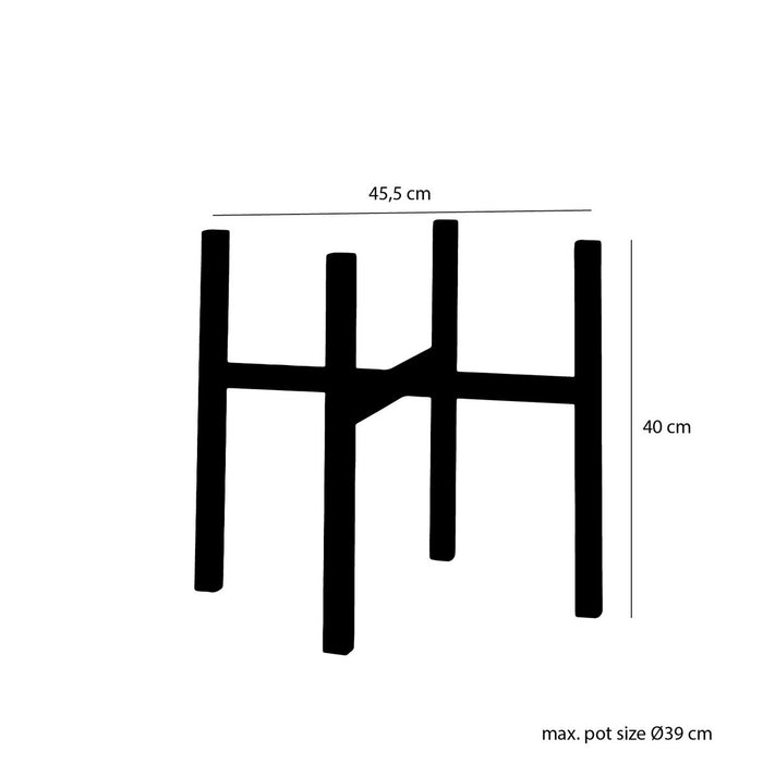 Plantenstandaard XL - L46 x B46 x H40 cm - Metaal - Zwart
