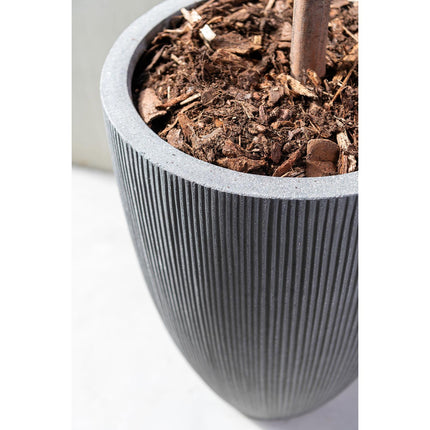 Pottery Pots Jesslyn XS, Dark Grey Ø35,5 cm (verticaal geribbeld)
