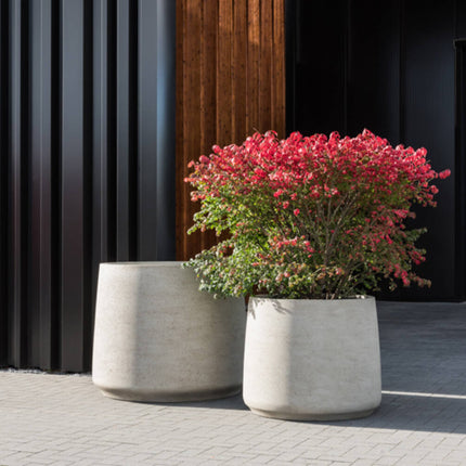 Pots de fleurs Jumbo Patt Beige Délavé - D56 x H47 - Pots en céramique | Pot de fleurs aspect béton