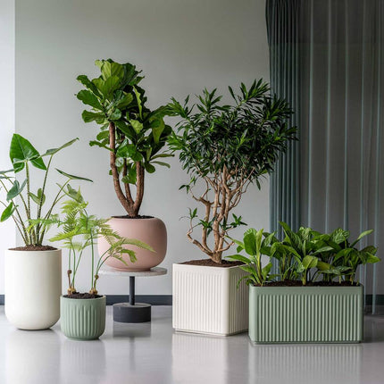 Pottery Pots Block Linea L, Silk White