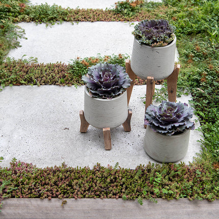 Pottery Pots Patt XXXL (Feet low), Grey Washed Ø38,4cm