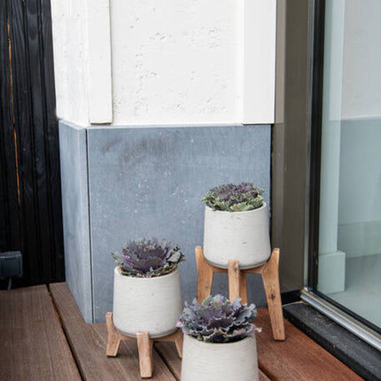 Pottery Pots Patt XL (Feet high), Grey Washed Ø19cm