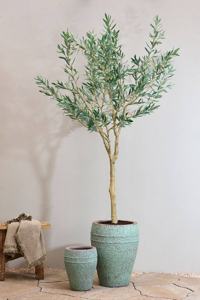 Pottery Pots Ares S, Rustic Green Ø19 cm