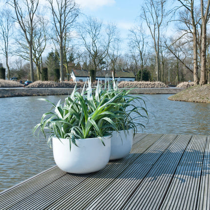 Pottery Pots Sunny M, Glossy White Ø25 cm