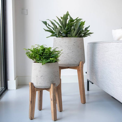 Pottery Pots Patt XXXL (Feet High), Grey Washed Ø38,4cm
