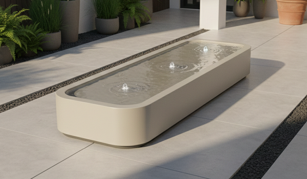 Watertafel Aluminium met Fontein 400x100x40 cm - Premium
