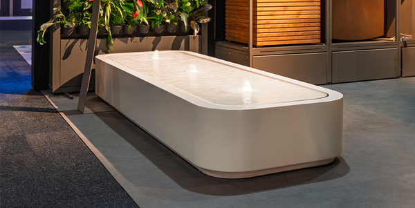 Watertafel Aluminium met Fontein 400x100x40 cm - Premium