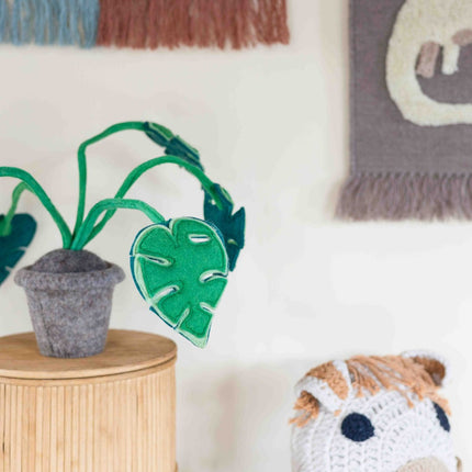 KidsDepot vilten Monstera plant - groen