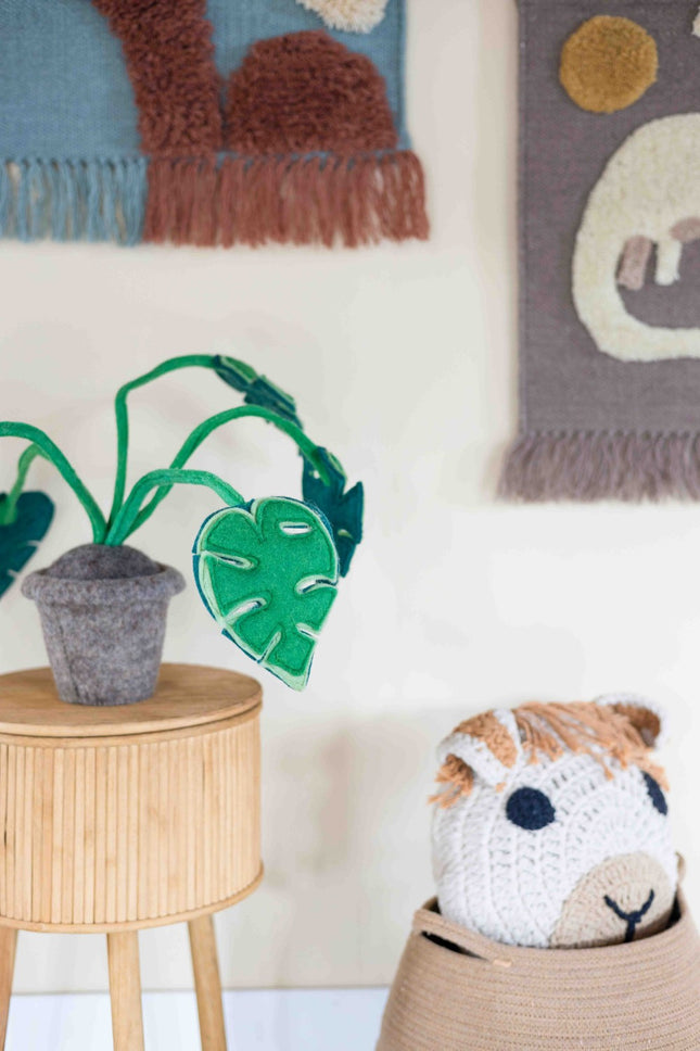 KidsDepot vilten Monstera plant - groen