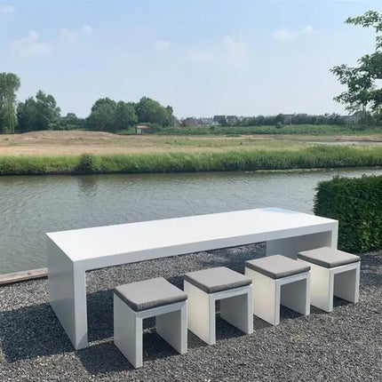 White Garden Bench 45 x 40 x 43.7 cm - Aluminium
