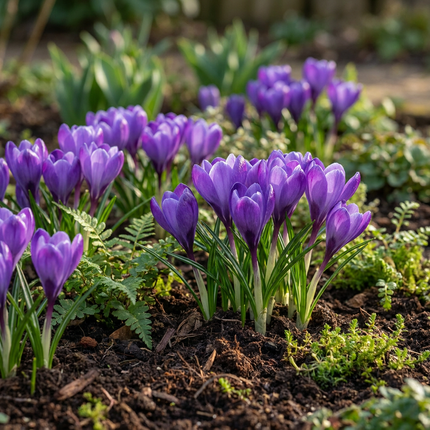 240x Crocus Blue - Bloembollen - Blauwe krokus - Blauw - Verwilderingsbol - Bolmaat 7/8