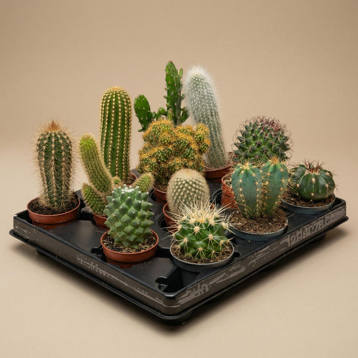 Cactus Set of 6 in Ceramic Mini Pots Madrid - ↕8–12cm