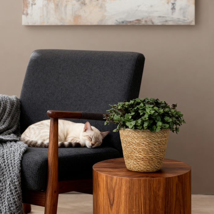 Callisia repens - Schildpadplant - met Mand - ↕15-20cm - Ø12cm - 2x