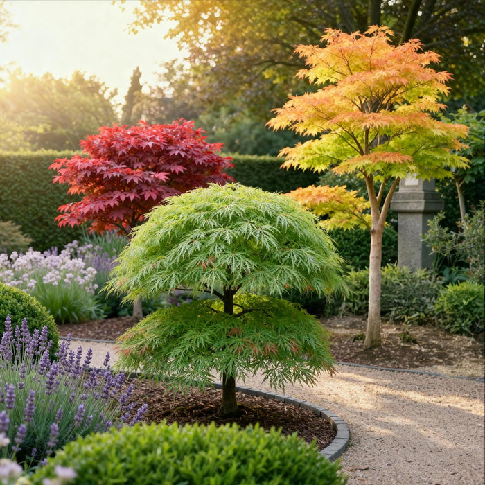 Japanse Esdoorn - Acer Palmatum Tricolour - Rood-Groen-Oranje - ↕35cm - Ø12cm - 3x