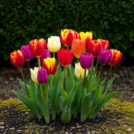 Bloembollen - Tulp Triumph mix - Diversen kleuren - 15 stuks - Bolmaat 11/12 - XXL Pack