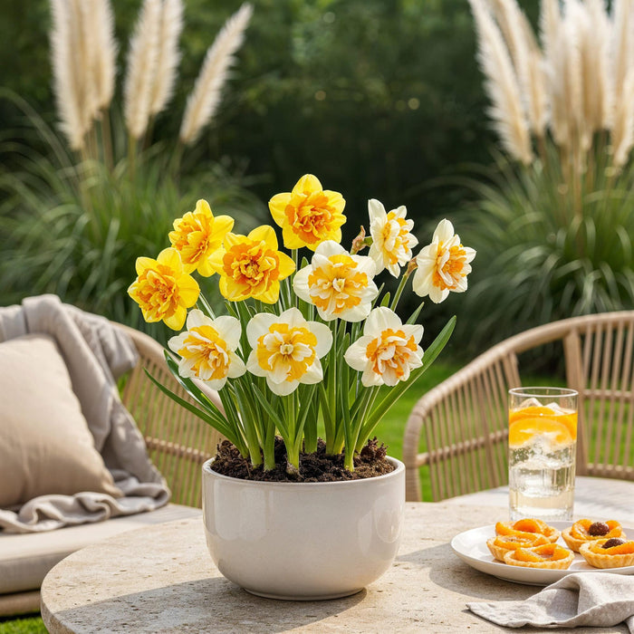 Bloembollen - Narcis Double mix - Kleur Geel en Wit - 10 stuks - Bolmaat 12/14 - XXL Pack