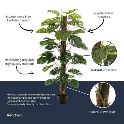 Sztuczna roślina Monstera na patyku - ↕150 cm