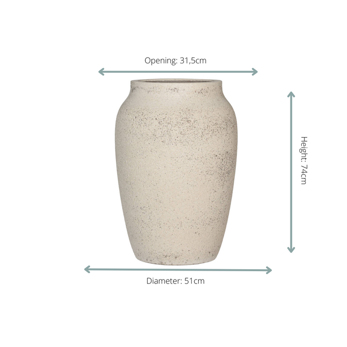 Pot Hera Chalk White - L D51 x H74