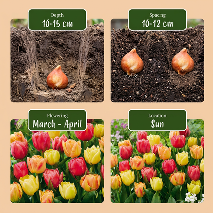24x Tulipa Symbiosa mix - Bloembollen - Tulp Symbiosa mix - Diversen - Voorjaarsbloeier - Bolmaat 11/12