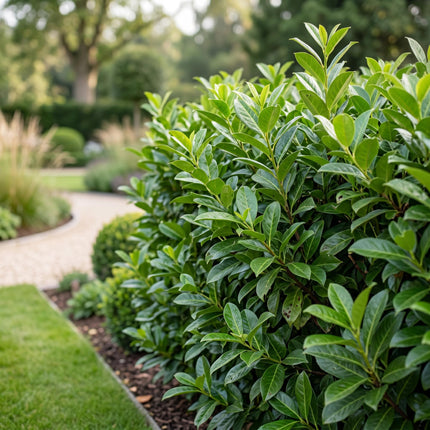 Prunus laur. Novita - Laurierkers - 40x Haagplanten - Groenblijvend - Groen - Pot 9cm - Hoogte 25-35cm