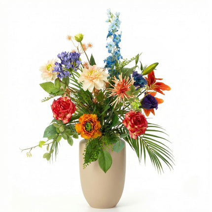 Kunstbloemen Boeket “Colorful Bloom Deluxe” – Real Touch – ↕70cm – 18 Stelen