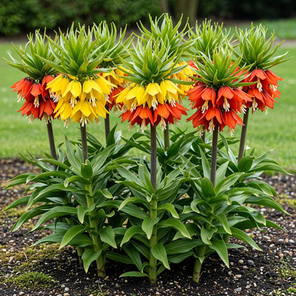 Bulbes de fritillaires impériales (mélange jaune et orange) - Lot de 3 - Calibre 18/20 - Format XXL