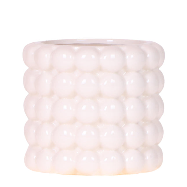 Kolibri Home | Maceta decorativa Poppy - Blanca - Ø9cm