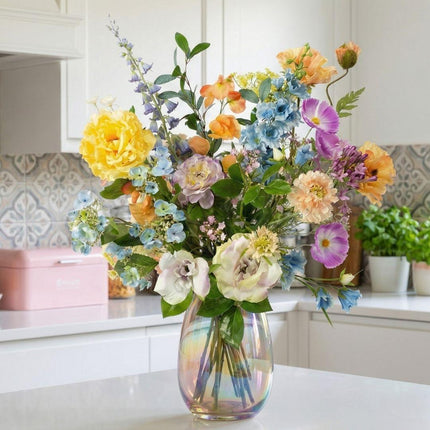 Ramo de flores artificiales - Soft Spring Deluxe - Tacto real - 18 tallos - ↕85 cm