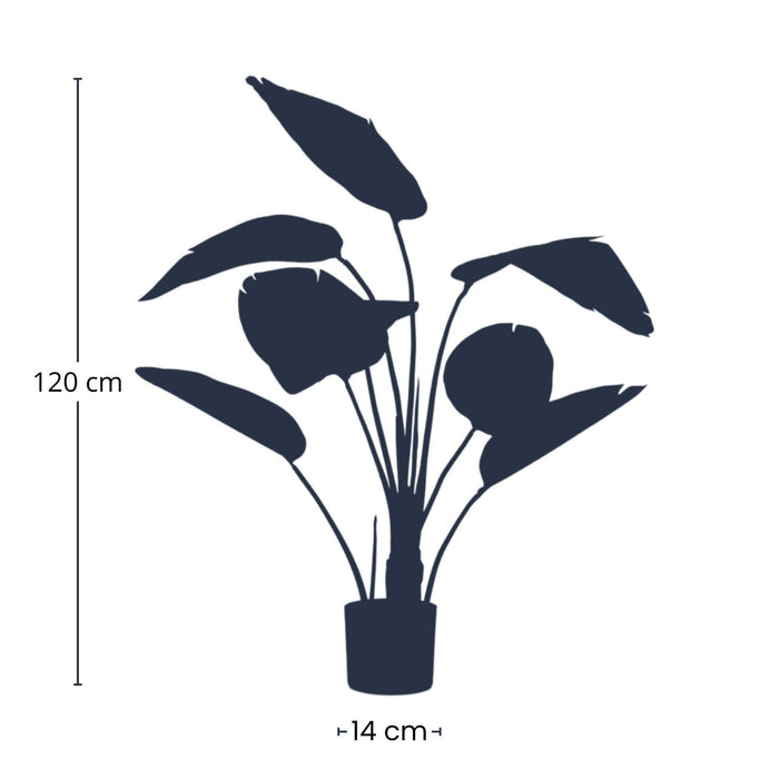 Strelitzia - Kunstplant - 120cm - In zwarte pot