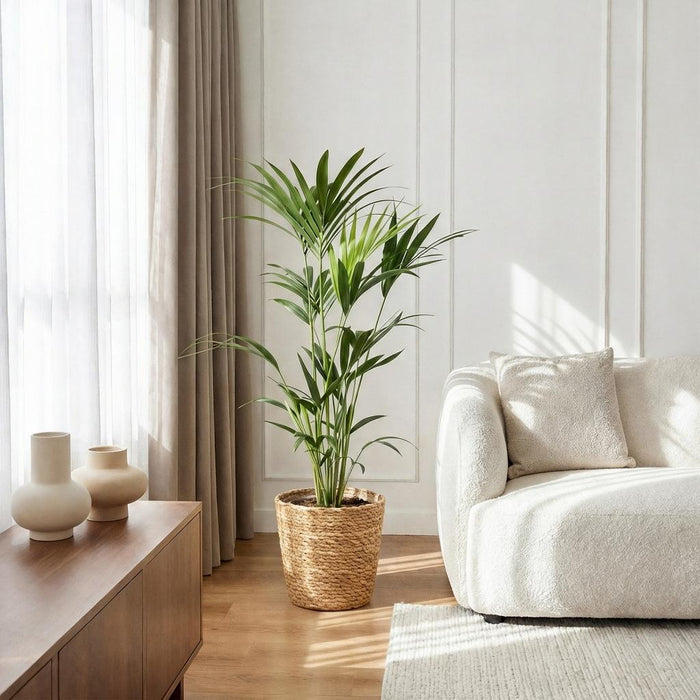 Howea Forsteriana - Kentia Palm - met Mand - ↕120-130cm - Ø21cm