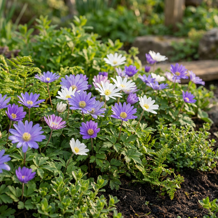 50x Anemone Blanda mix - Bloembollen - Griekse anemoon mix - Diversen - Verwilderingsbol - Bolmaat 4/5