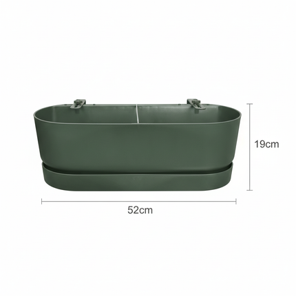 Jardinera para balcón Elho Greenville Easy Balcony D25cm - Verde hoja - Maceta