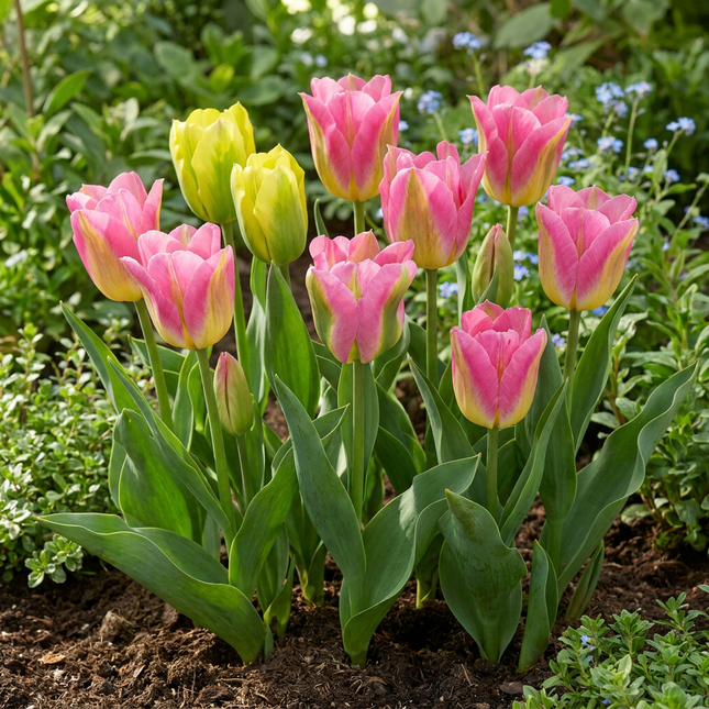 24x Tulipa Strawberry Lemonade - Bloembollen - Tulp Aardbeienlimonade - Diversen - Voorjaarsbloeier - Bolmaat 11/12