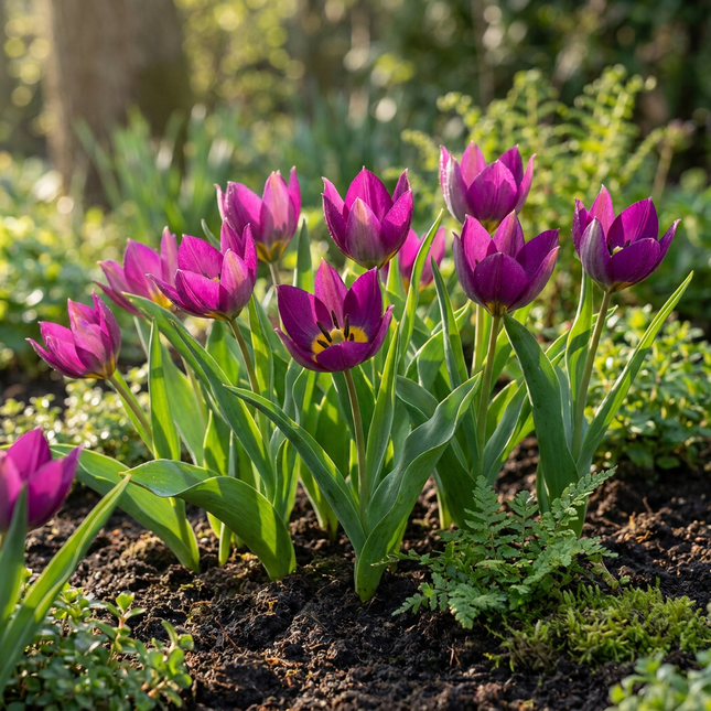 25x Tulipa Persian Pearl - Bloembollen - Tulipa Persian Pearl - Paars - Voorjaarsbloeier - Bolmaat 6/7