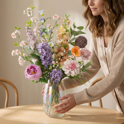 Kunstbloemen Boeket - Pastel Meadow Deluxe - Real Touch - 15 Stelen - ↕100 cm