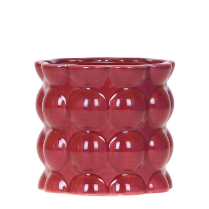 Kolibri Home | Cotton Shine decorative pot - Red - Ø9cm