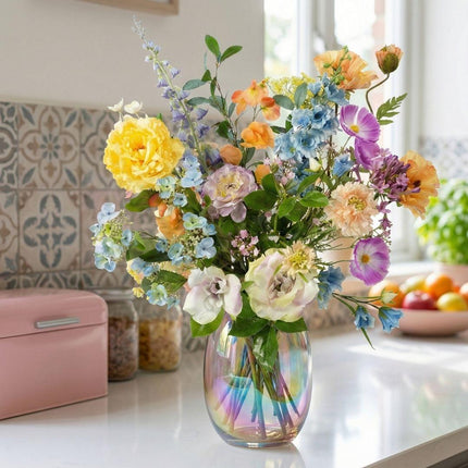 Ramo de flores artificiales - Soft Spring Deluxe - Tacto real - 18 tallos - ↕85 cm