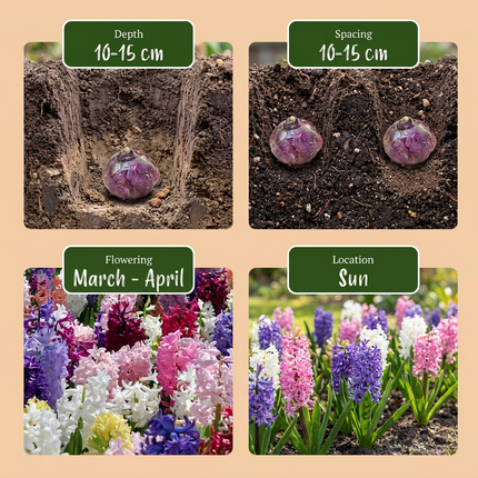 40x Hyacinthus mix - Bloembollen - Hyacint mix - Diversen - Voorjaarsbloeier - Bolmaat 14/15