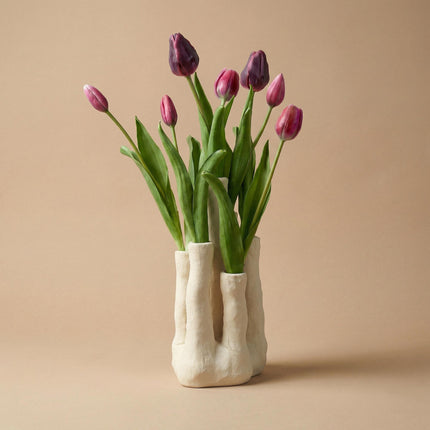 Tulip Touch - Set di tulipani - Tulipani artificiali con vaso a più beccucci