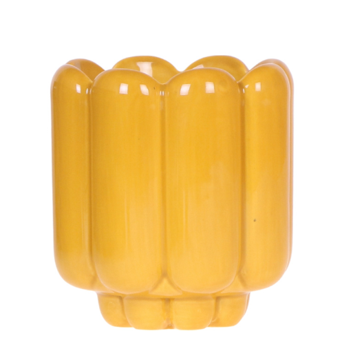Kolibri Home | Maceta decorativa Retro Shine - Amarilla - Ø9cm