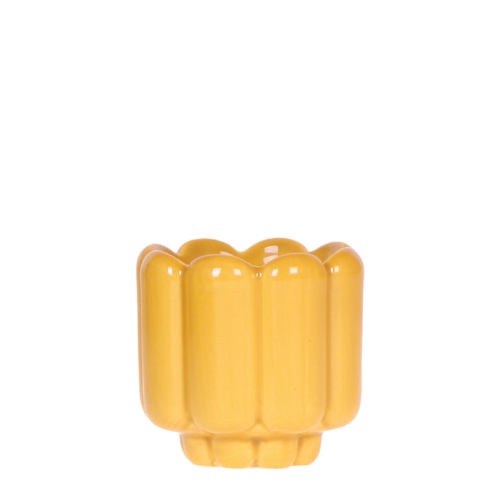 Kolibri Home | Maceta decorativa Retro Shine - Amarilla - Ø6cm