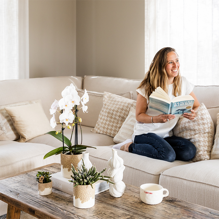 Kolibri Home | Doniczka dekoracyjna Bloom - Piasek - Ø9 cm