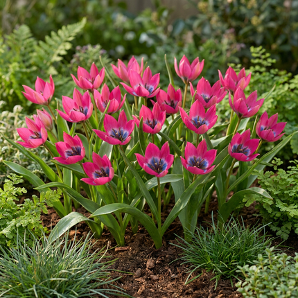 200x Tulipa Klein Schoon - Bloembollen - Tulipa Little Beauty - Roze - Voorjaarsbloeier - Bolmaat 6/+